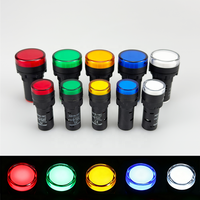 AD16-22DS AC/DC 12V 24V 110V 220V Voyant lumineux LED coloré pour panneau, 22mm, Lampe indicatrice de signalisation LED