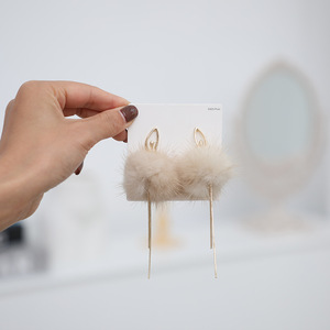 925 Ago d'argento Lungo Nappa <span class=keywords><strong>Orecchini</strong></span> Della Ragazza di Balletto pom pom lunga di goccia della vite prigioniera Della Nappa <span class=keywords><strong>orecchini</strong></span> - Product Image 5