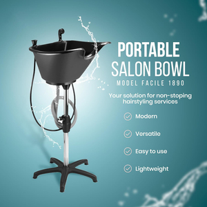 Bac à shampoing portable pour salon de coiffure avec hauteur réglable et drain, en plastique, pour artistes et salons de coiffure - Product Image 2