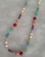 Collier personnalisé avec perles, collier avec lettres en perles, collier personnalisé fait main, bijoux colorés, cadeau pour femmes et filles