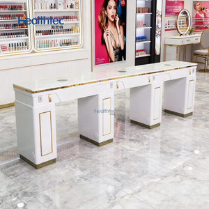 <span class=keywords><strong>Table</strong></span> de <span class=keywords><strong>manucure</strong></span> en <span class=keywords><strong>bois</strong></span> moderne pour salon de beauté avec collecteur de poussière, prise, plus de rangement - Product Image 2