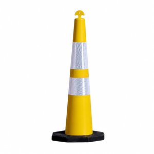 Poteau <span class=keywords><strong>de</strong></span> délimitation routière 110 cm avec base en caoutchouc PE, poteau <span class=keywords><strong>de</strong></span> signalisation réfléchissant, cône <span class=keywords><strong>de</strong></span> guidage flexible pour <span class=keywords><strong>la</strong></span> sécurité routière, le stationnement et <span class=keywords><strong>la</strong></span> construction - Product Image 5