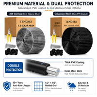 Kit de protection solaire contre les nuisibles, rouleau de PVC de 10 pouces x 100 pieds, résistant au vent, filet anti-oiseaux pour panneaux solaires pour toits commerciaux