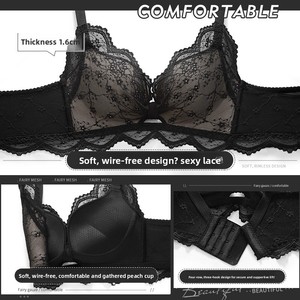 Thu thập đồ lót của phụ nữ Gothic ngực nhỏ lớn phong cách mới nửa cốc ngực chống chảy xệ ren Bộ áo ngực tinh khiết gợi cảm - Product Image 3