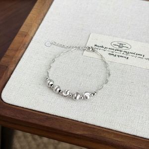 Dylam New Arrival Finest 925 Sterling Silver Link Chain Five Polished Surface <b>Beads</b> Pendant Bracelets for Women Jewelry - Product Image 5