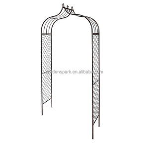 Décor arche de <span class=keywords><strong>jardin</strong></span> en métal doré, support de décoration pour plante grimpante, vignes de roses, arbre de Patio haut pour les allées, le chemin, la pelouse et l'arrière-cour - Product Image 1