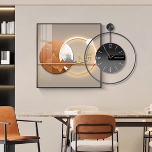 Reloj de Pared de Cristal Moderno <span class=keywords><strong>para</strong></span> Sala de Estar, con Acabado Metálico de Alto Brillo, 60+50CM, Silencioso, Personalizable, Dropshipping - Product Image 1