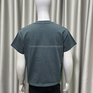 XINSHENG Fabricantes de Ropa Personalizada, Camiseta para Hombre, Estilo Vintage, Lavado Ácido, Desgastada, Holgada, Recortada - Product Image 2