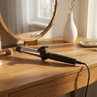 Fer à boucler professionnel en céramique avec 3 températures réglables, anti-brûlure, pour la coiffure à domicile