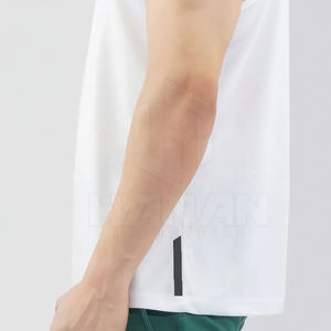 Blanc solide sans manches été débardeur 100% coton course Gym débardeur pour hommes haute qualité entraînement sport Gym débardeurs - Product Image 1