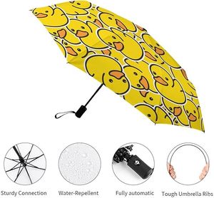 Paraguas plegable automático de 3 colores con logotipo personalizado, paraguas personalizado con impresión y logotipo para sol y lluvia para exteriores - Product Image 3