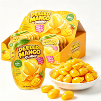 BESTAR Snacks décontractés Confiserie Bonbons gélifiés à la mangue pelables, bonbons mous infusés au vrai jus, friandises à mâcher en forme de fruits 3D pour enfants