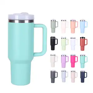 Cup 40oz với Xử lý cách nhiệt chai nước thép không gỉ chân không xe ly tái sử dụng Tumbler phổ biến nhất du lịch xe cốc