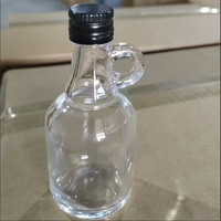 Mini bouteilles en verre de 50 ml et 100 ml avec bouchon à vis en aluminium et poignée pour spiritueux, tequila, vodka, whisky, vin, rhum, sirop