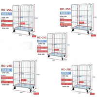Chariot à palettes en treillis métallique avec étagères Stockage de blanchisserie et de cargaison de sécurité d'entrepôt personnalisé Chariots à provisions en acier Carton
