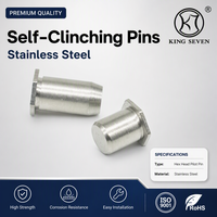 PIN Baja Tahan Karat 304 Kepala Heksagonal, Tanpa Ulir, Anti-Rotasi, Pemasangan Tekan, Finishing Cerah, Untuk Lembaran