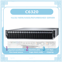 خادم رفوف رباعي العقدات C6320 بحجم 2U عالي الكثافة مع معالج إنتل 2.8 جيجاهرتز وذاكرة DDR4 وSSD وذاكرة وصول عشوائي 64 جيجابايت، يحتوي على أربعة وحدات R730XD