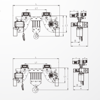 Palans à chaîne industriels BRIMA BMS à faible hauteur de levage, source d'alimentation électrique robuste, capacité de levage de 10 tonnes