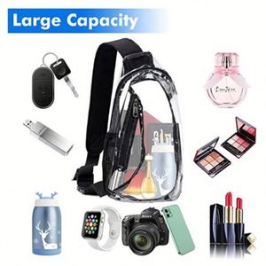 Sac de poitrine transparent imperméable en gros pour sports de plein air, sacoche de voyage et de fitness, sac de rangement - Product Image 4