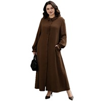 Robe longue décontractée style kimono respirante la plus vendue, col noué, manches à volants, ourlet à volants, tissée, automne/été