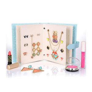 Book shape design support customization trendy earring studs holder organizer storage jewelry box