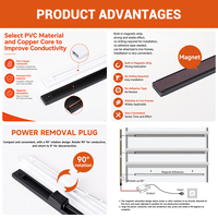 Présentoir de rayonnage durable et mince à rail magnétique en fil de cuivre PVC pour supermarchés, détaillants, snack-bars et entrepôts