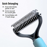 Brosse démêlante double face en acier inoxydable 430 pour animaux de compagnie, pour chats et chiens, élimination rapide des nœuds, massage de la peau, toilettage