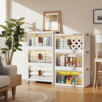 Armoire de rangement en plastique combinée avec panneau frontal transparent pour le rangement des textiles et des articles divers dans la chambre