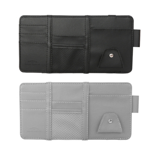 Multiuso <span class=keywords><strong>Auto</strong></span> parasole custodia con Multi-pockets in pelle PU Organizer per carte di credito e occhiali - Product Image 5
