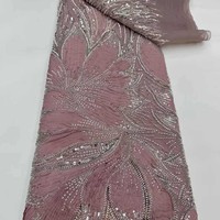 100% Polyester vert dentelle tissu 3D perles brodées nouveau modèle pour robes de mariée vêtements pour enfants Textiles de maison accessoires