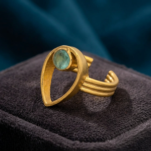 The Majestic Azure A Goldplated <b>Ring</b> with a Captivating Blue GemStone best for womens and girls - Product Image 2