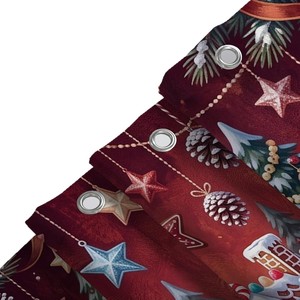 Cortina de Ducha de Poliéster con Diseño de Casa de Jengibre Roja, Cortina de Baño con Impresión Digital, Impermeable, Impresión Personalizada, Venta al por Mayor, Moderna 3 - Product Image 3