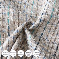 2025 Luxusmarke Neueste Mode Fancy Italy Stretch garn Gefärbtes Jacquard Hacci Gewebe mit Metallic Silber garn für Damen
