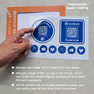 लोगो वाटरप्रूफ चिपकने को कस्टमाइज़ करता है क्यूआर कोड लेबल स्टिकर टैग टैग समीक्षा और सोशल मीडिया के लिए निम्नलिखित और समीक्षा - Product Image 5