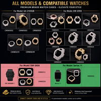 Boîtier de montre serti de diamants, avec moissanite D VVS1, pour Casio G Shock, boîtiers de montre entièrement sertis de diamants, certifiés par le testeur de diamants GRA