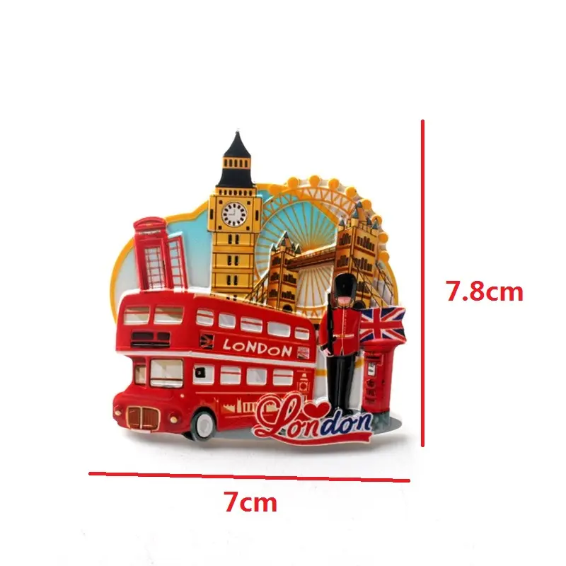 Factory cheap custom souvenir 3D machine printing London fridge magnet