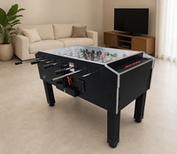 Table de baby-foot commerciale à monnayeur avec tableau de scores LED et verre trempé pour bars et salles d'arcade, vente en gros