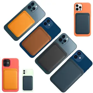 For iPhone Leather Wallet Case with Magnet for iPhone 12 Pro Max Magnetic Card Bag Back Built-in Magnets PU Wallet for 12 mini