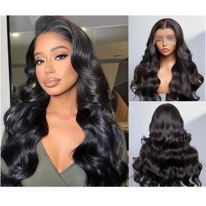 Perruque de cheveux vietnamiens Nature Black <span class=keywords><strong>M</strong></span> Hairline Long Body <span class=keywords><strong>Wave</strong></span> 13x4 Lace Front avec 4x4 Lace Closure Reddish HD Lace 250 Densité - Product Image 2