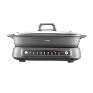 หม้อไฟฟ้าซูปเปอร์แบบสองช่อง 1500W หม้อด้านในเคลือบกันติด ทำอาหารได้หลากหลาย ใช้ในครัวเรือน - Product Image 1
