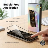 Protection d'écran OG Glass ESD en verre trempé anti-poussière et anti-statique avec filet anti-arc pour iPhone 17 16 15 Pro Max