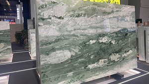 Losa de piedra de mármol Natural verde de lujo para uso interno, paneles de pared de azulejo de suelo, Material de construcción de piedra - Product Image 3