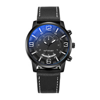 Nouvelle montre à quartz pour homme, sportive et décontractée, avec cadran en verre bleu clair