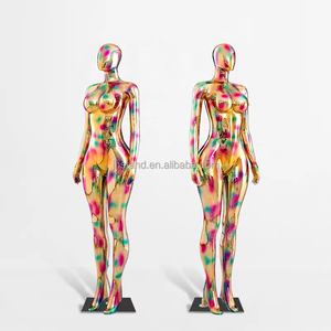 Maniquíes de Cabeza de Huevo para Tienda de Ropa, Maniquí Femenino de Plástico Dorado, Maniquí de Cuerpo Completo Colorido para Exhibición de Prendas - Product Image 4