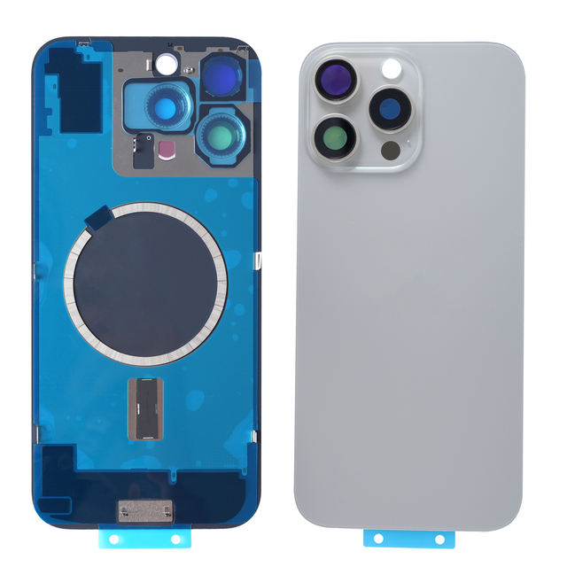 Bar Design Accessory Frame for iPhone 16 Pro Max Split Back Cover Glass Housing Battery Cover Mobile Phone Housing Accessory