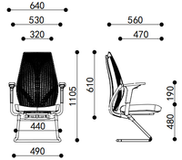 Chaises de bureau ergonomiques de conception Offre Spéciale avec la base fixe de traîneau en métal