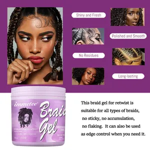 Gel De Trança OEM/ODM Loc N Twist Hair Styling Gel Orgânico Extra Hold Styling Edge Control Gel De Trança