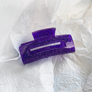 Pinza para el pelo de mujer con diseño de tiburón, cuadrada, hueca, de plástico y PC templado, con purpurina, estilo europeo-americano, a la moda - Product Image 5