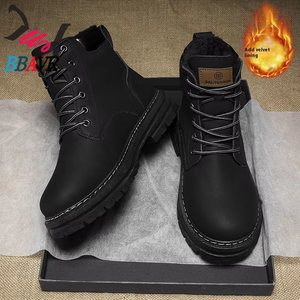 Botas de Trabajo de Estilo Nuevo 2025 para Hombre, Forradas y Acolchadas, de Caña Alta, Estilo Británico, Versión Coreana, Versátiles, Estilo Americano - Product Image 3