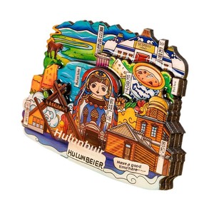 Imán para Refrigerador Bordado en Madera, Recuerdo Cultural Creativo de Xinjiang, <span class=keywords><strong>Kashgar</strong></span>, Ciudad Antigua, Valle de Ili, Atracción Turística - Product Image 5